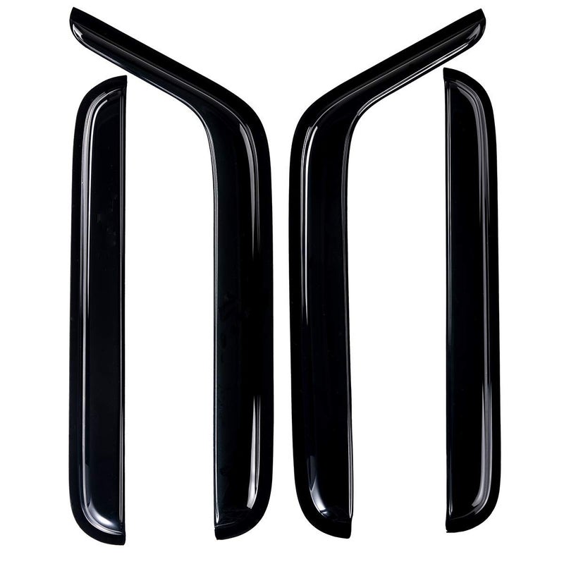 Lightronic Extra Durable Outside-Mount Auto Vent Window Visor, Fit 2007-2017 Jeep Wrangler Unlimited, 2018 Wrangler JK Unlimited, 4-Door, UV-Protect Rain Guard, Original Wind Deflector, Smoke, 4-Pcs - Image 4